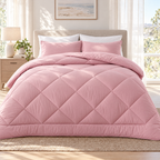 Bamboo Quilt in Blush Rose on a made bed
